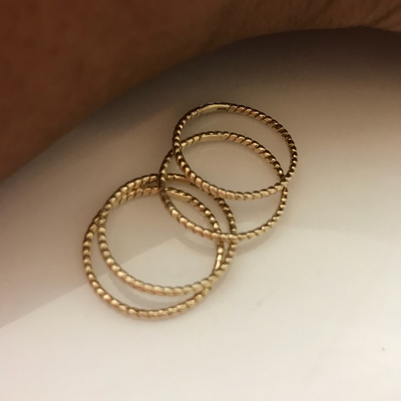14k Gold Rope Rings - Picture 2 of 2